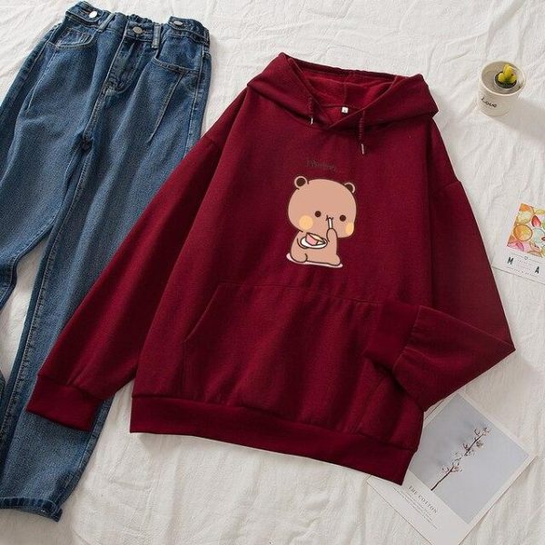 Snacking Teddy Bear Hoodies