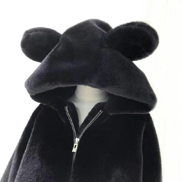 Bear Soft Faux Fur Hooded Coat