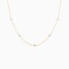 Blooming Baby Blue Flower 18K Gold-Plated Necklace