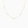 Blooming Baby Blue Flower 18K Gold-Plated Necklace