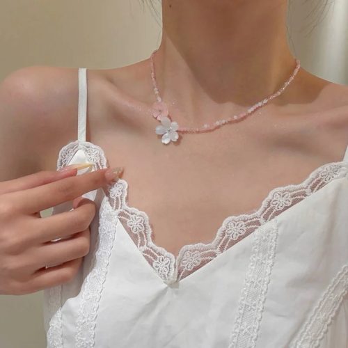 Blossom Sprinkle Bead Sakura Necklaces