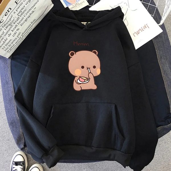 Boba the Brown Bear Munching Cake Unisex Hoodies