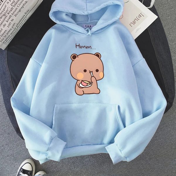 Boba the Brown Bear Munching Cake Unisex Hoodies