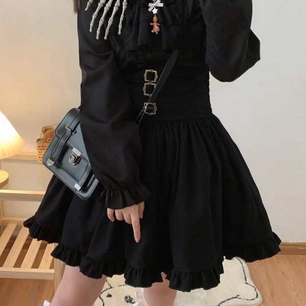 Brown Black Lolita Kawaii Gothic Elegant Long Women Skirt