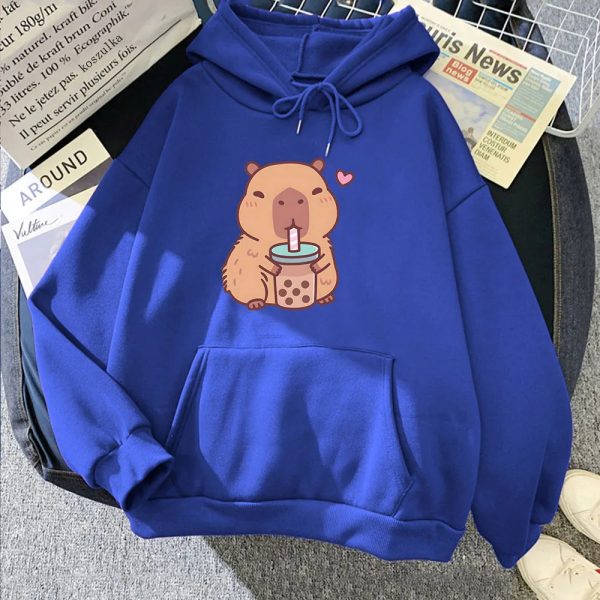 Capybara Drinking Bubble Tea Unisex Hoodie