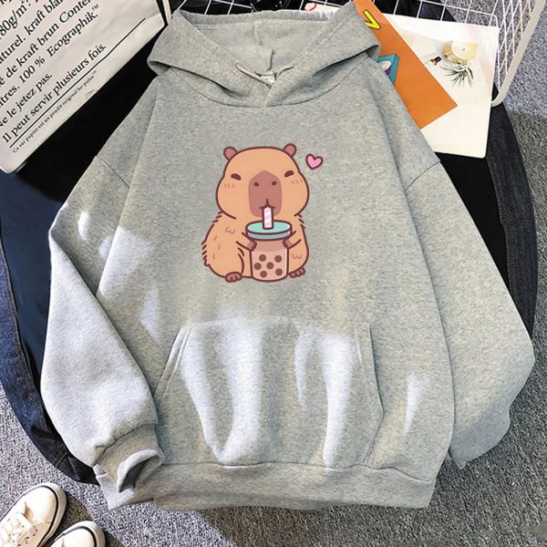 Capybara Drinking Bubble Tea Unisex Hoodie