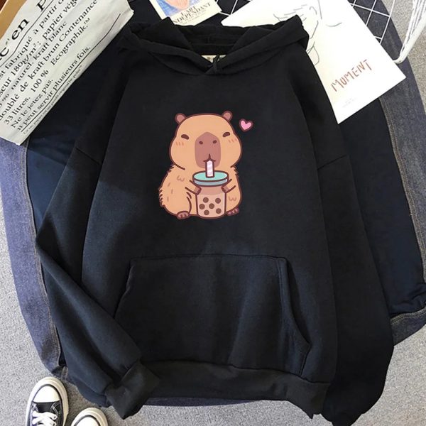 Capybara Drinking Bubble Tea Unisex Hoodie