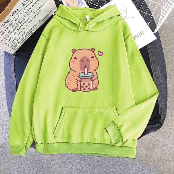 Capybara Drinking Bubble Tea Unisex Hoodie