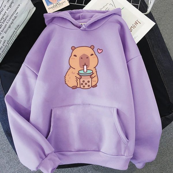 Capybara Drinking Bubble Tea Unisex Hoodie