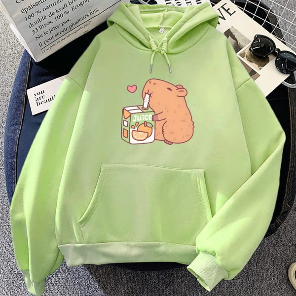 Capybara Drinking Orange Juice Unisex Hoodie