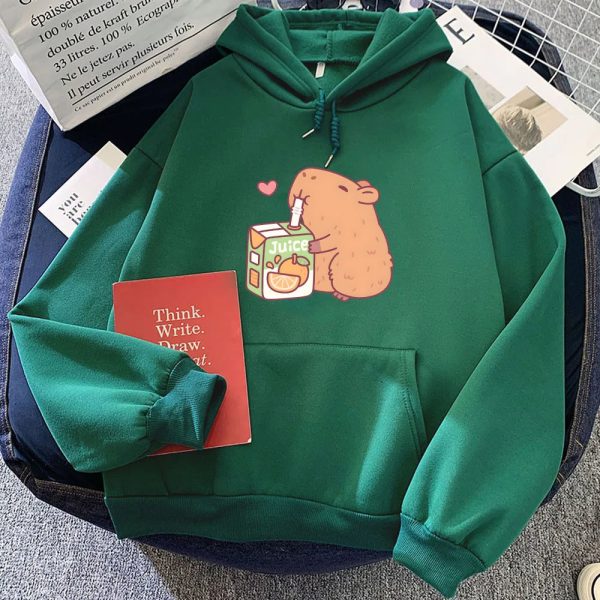 Capybara Drinking Orange Juice Unisex Hoodie