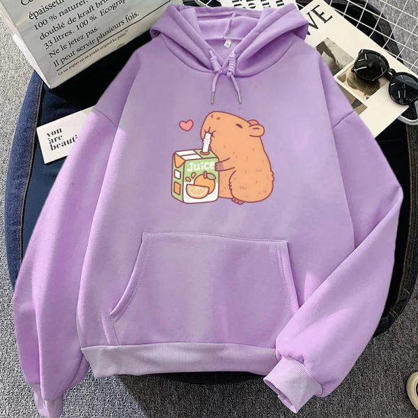 Capybara Drinking Orange Juice Unisex Hoodie