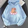 Capybara Floating & Sipping Bubble Tea Unisex Hoodie