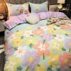 Cartoon Floral Pink Purple Green Bedding Set Collection