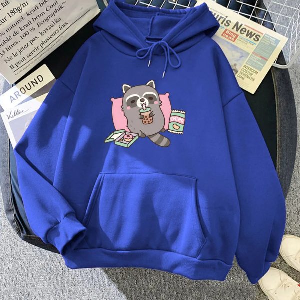 Cartoon Raccoon Bubble Tea Unisex Hoodie