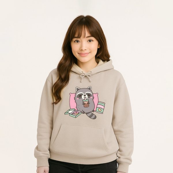 Cartoon Raccoon Bubble Tea Unisex Hoodie