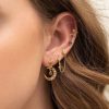 Celestial Moon & Star 18k Gold-plating Earrings (4pc Set)