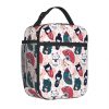 Cherry Blossom Lucky Cat Kokeshi Doll Insulated Lunch Bags