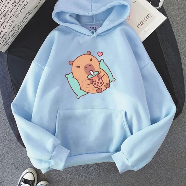 Chilling Capybara with Bubble Tea Unisex Hoodie
