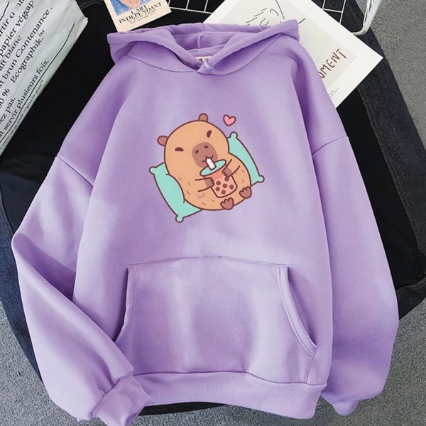 Chilling Capybara with Bubble Tea Unisex Hoodie