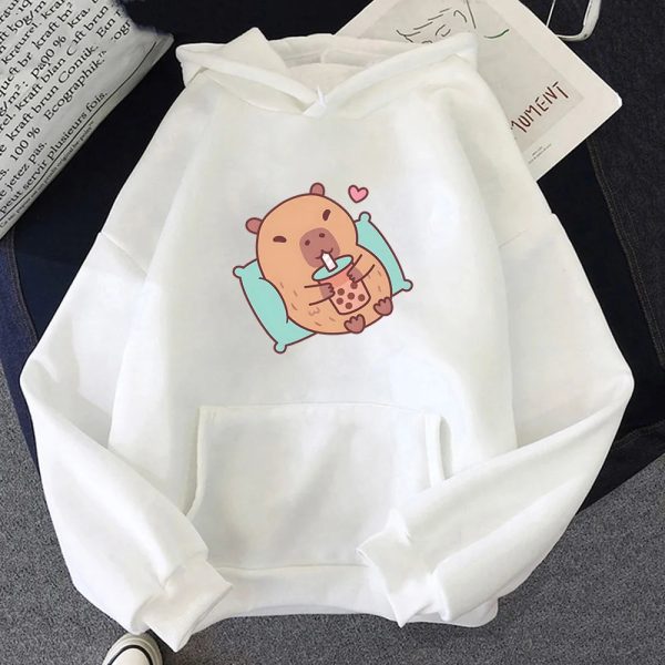 Chilling Capybara with Bubble Tea Unisex Hoodie