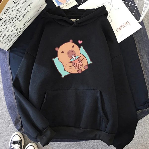 Chilling Capybara with Bubble Tea Unisex Hoodie