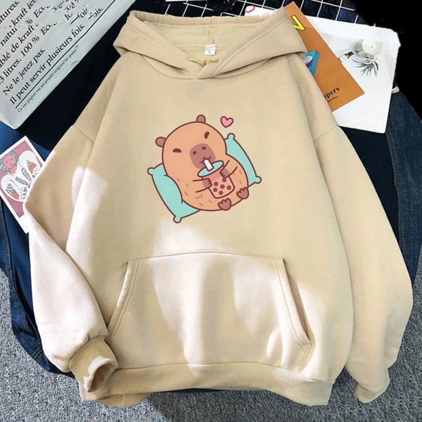 Chilling Capybara with Bubble Tea Unisex Hoodie