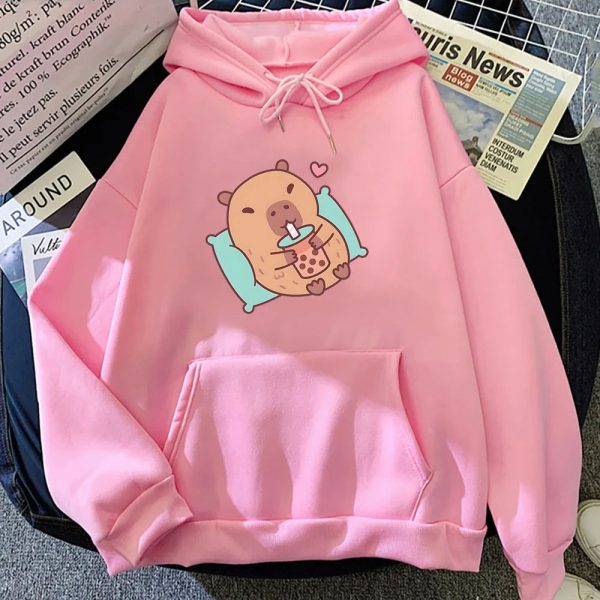 Chilling Capybara with Bubble Tea Unisex Hoodie