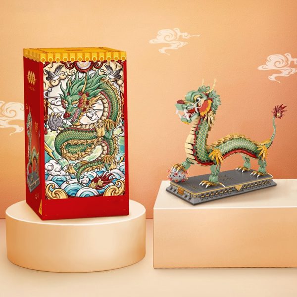 Chinese Dragon Statue Nano Building Blocks