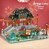 Chinese Street Lake Bridge Pavilion Teahouse Micro Building Set Collection
