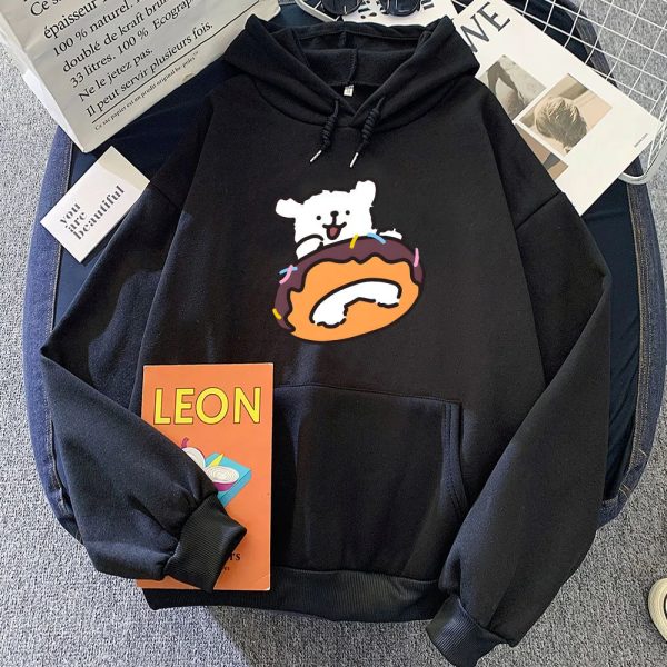 Chocolate Donut Luckie the Dog Unisex Hoodie