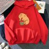 Chonky Capybara Drinking Matcha Bubble Tea Unisex Hoodie