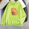 Chonky Capybara Drinking Matcha Bubble Tea Unisex Hoodie