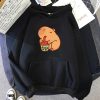 Chonky Capybara Drinking Matcha Bubble Tea Unisex Hoodie