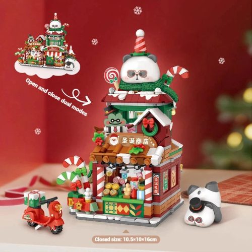 Christmas Foldable Panda Shops Micro Building Sets