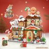 Christmas Gingerbread Cafe & Panda Shop Micro Building Set