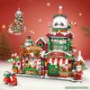 Christmas Gingerbread Cafe & Panda Shop Micro Building Set