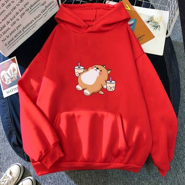 Chubby Shiba Inu Bubble Tea Unisex Hoodie