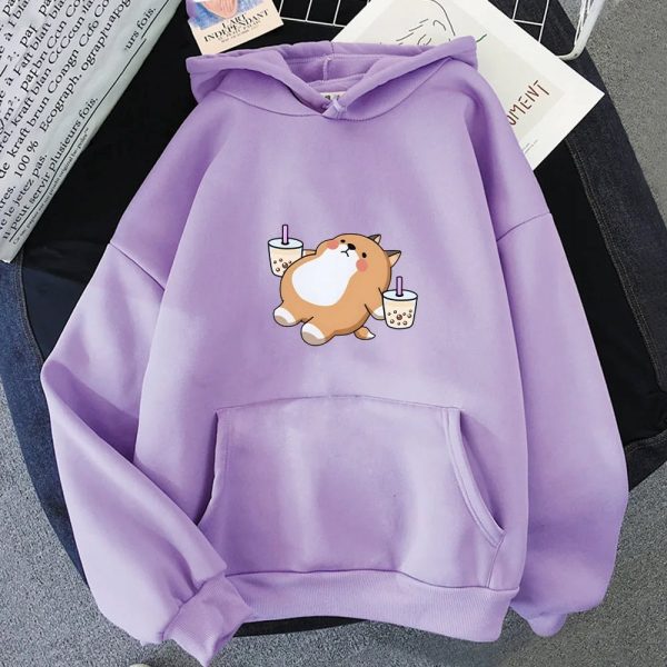 Chubby Shiba Inu Bubble Tea Unisex Hoodie
