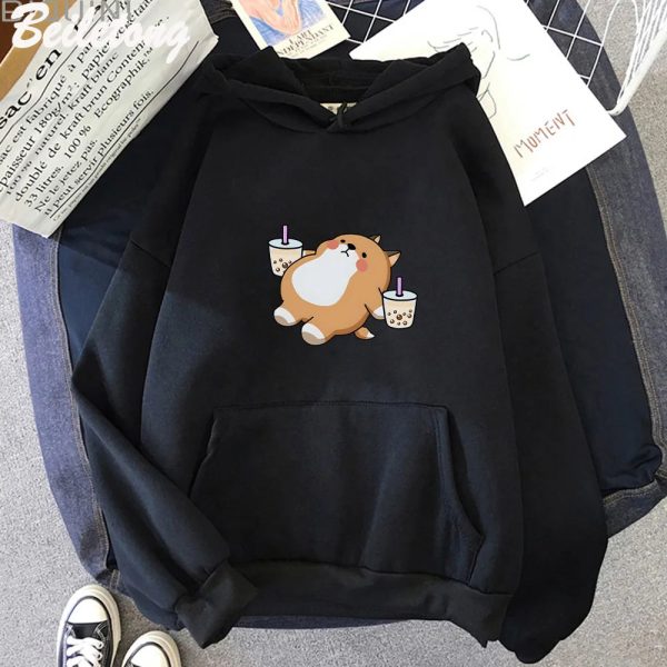 Chubby Shiba Inu Bubble Tea Unisex Hoodie