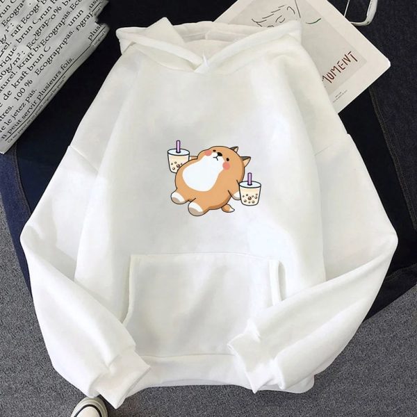 Chubby Shiba Inu Bubble Tea Unisex Hoodie