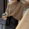 Chunky Twist Vintage O-Neck Pullover Knit Sweater