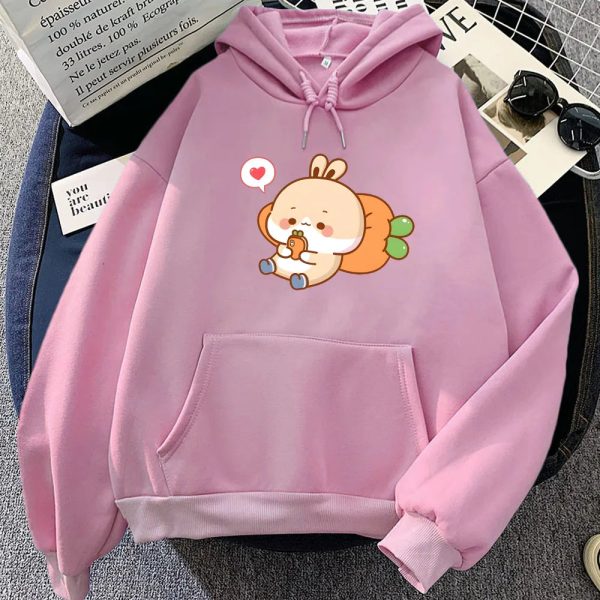 Cream Bunny Carrot Mobile Unisex Hoodies