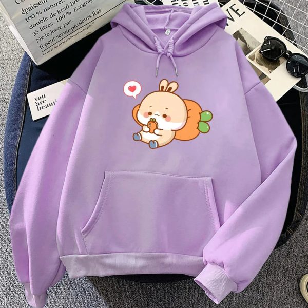 Cream Bunny Carrot Mobile Unisex Hoodies