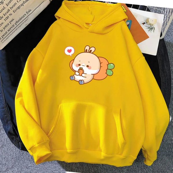 Cream Bunny Carrot Mobile Unisex Hoodies