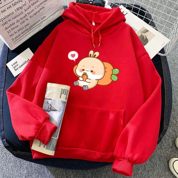 Cream Bunny Carrot Mobile Unisex Hoodies