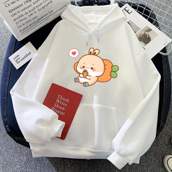 Cream Bunny Carrot Mobile Unisex Hoodies