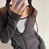 Cropped Soft Stretch Zip-Up Hoodie Cropped Soft Stretch Zip-Up Hoodie