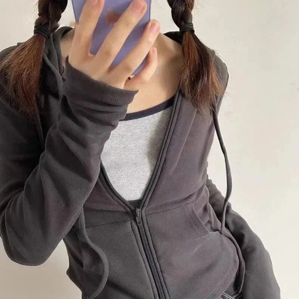 Cropped Soft Stretch Zip-Up Hoodie Cropped Soft Stretch Zip-Up Hoodie