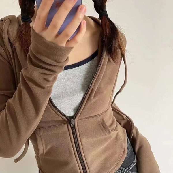 Cropped Soft Stretch Zip-Up Hoodie Cropped Soft Stretch Zip-Up Hoodie